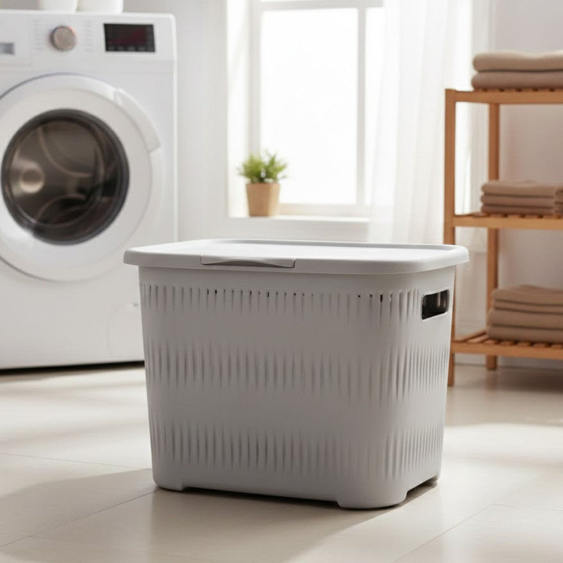 Laundry Basket with Lid and Side Grip