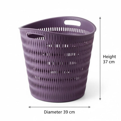 Round Bamboo Laundry Basket with Handles