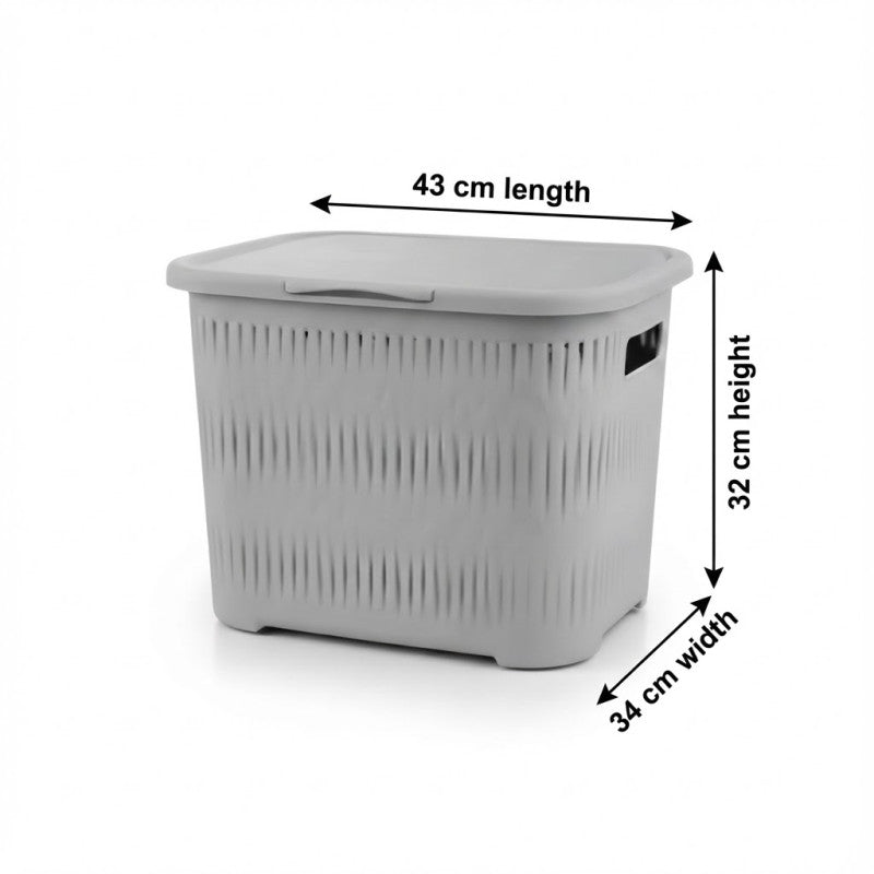 Laundry Basket with Lid and Side Grip