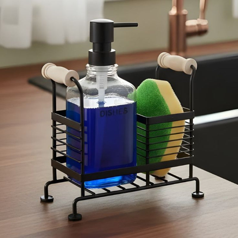 Glass Liquid Dispensers Set With Stand and Sponge