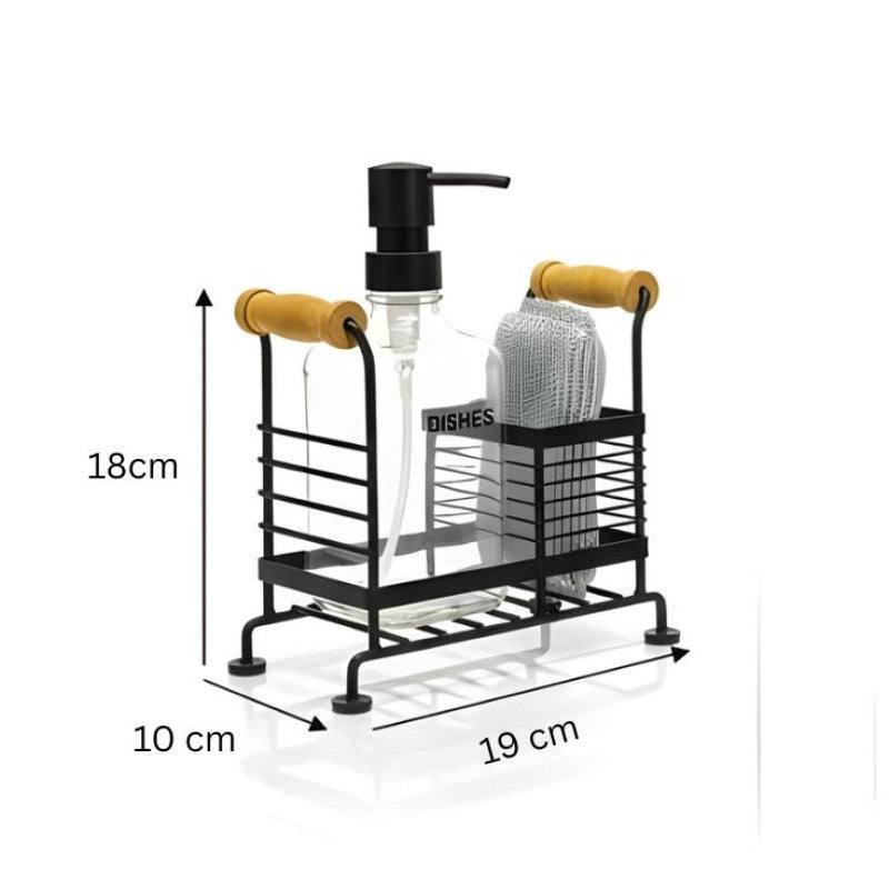 Glass Liquid Dispensers Set With Stand and Sponge